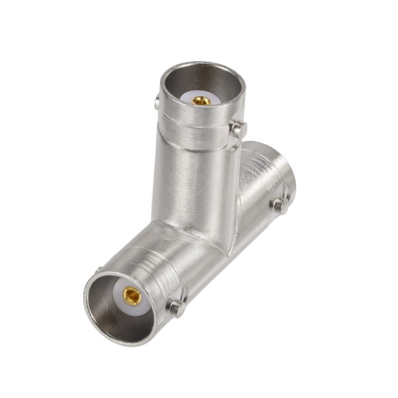 Eightwood 2pcs BNC Tee Type Adapter BNC Female to Female to Female Video Splitter Connector for CCTV DVR Camera - Image 1